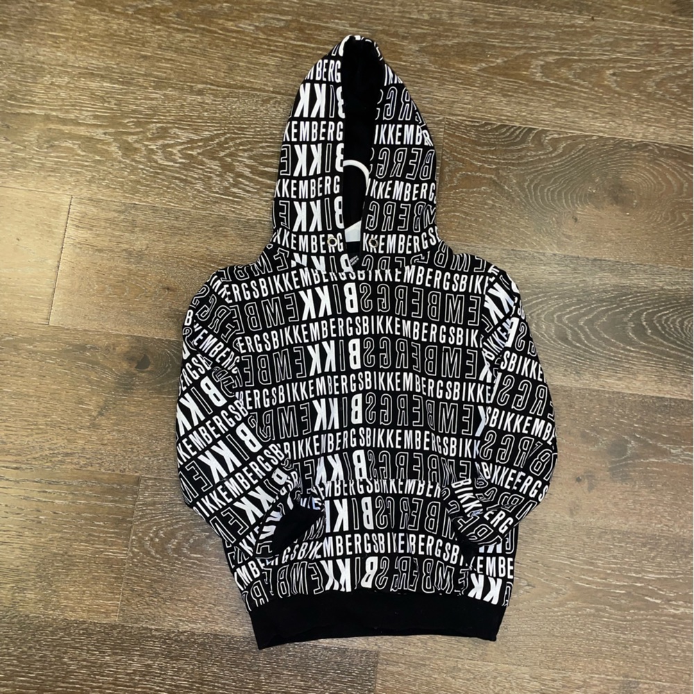 BIKKEMBERGS Black and White Logo Hoodie (Boys 9-10)